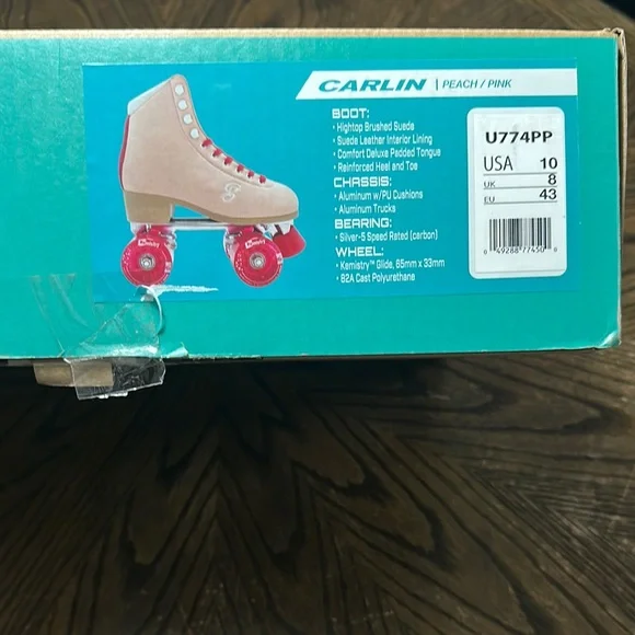 Suede Roller Skates with Pink Accents - Picture 7 of 9